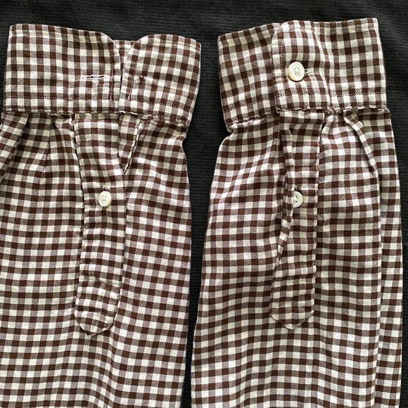 Ralph Lauren Classic Fit long sleeve button down shirt 100% cotton brown gingham - Picture 9 of 14